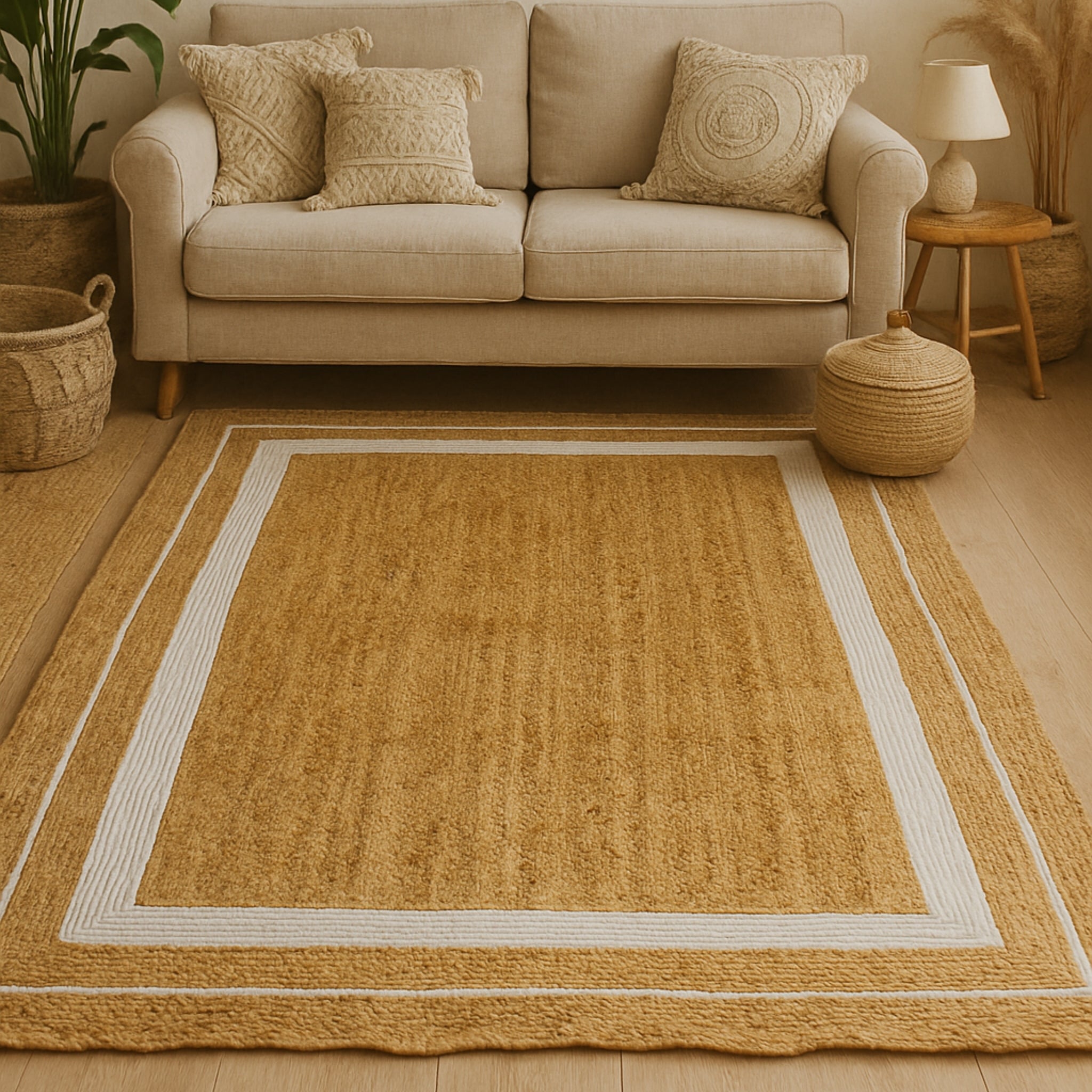 Natural Handwoven Jute Area Carpet | Eco-Friendly Floor Rug (6x4 ft)